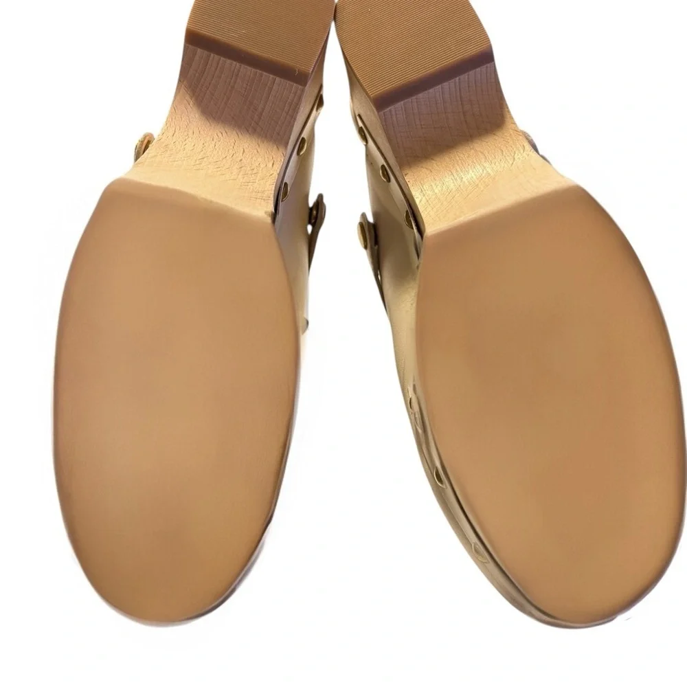 J.Crew dusty ivory Size 7 Grace Convertible Leather Clogs